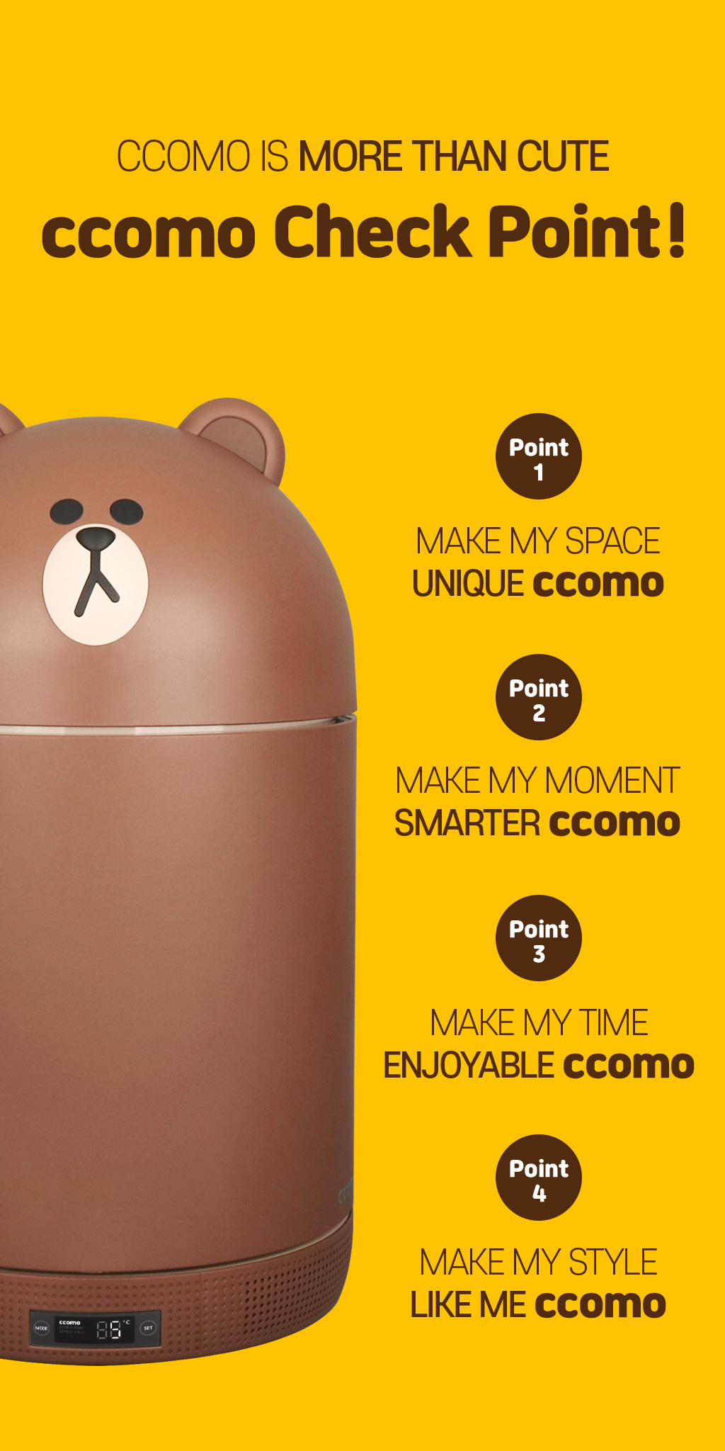 LINE FRIENDS - #Repost @ccomo_official with @use.repost ・・・ The smaller,  the cuter! Little ccomo fridge BROWN/SALLY has been launched✨ Have you been  waiting for a smaller fridge? The smart features remain, And
